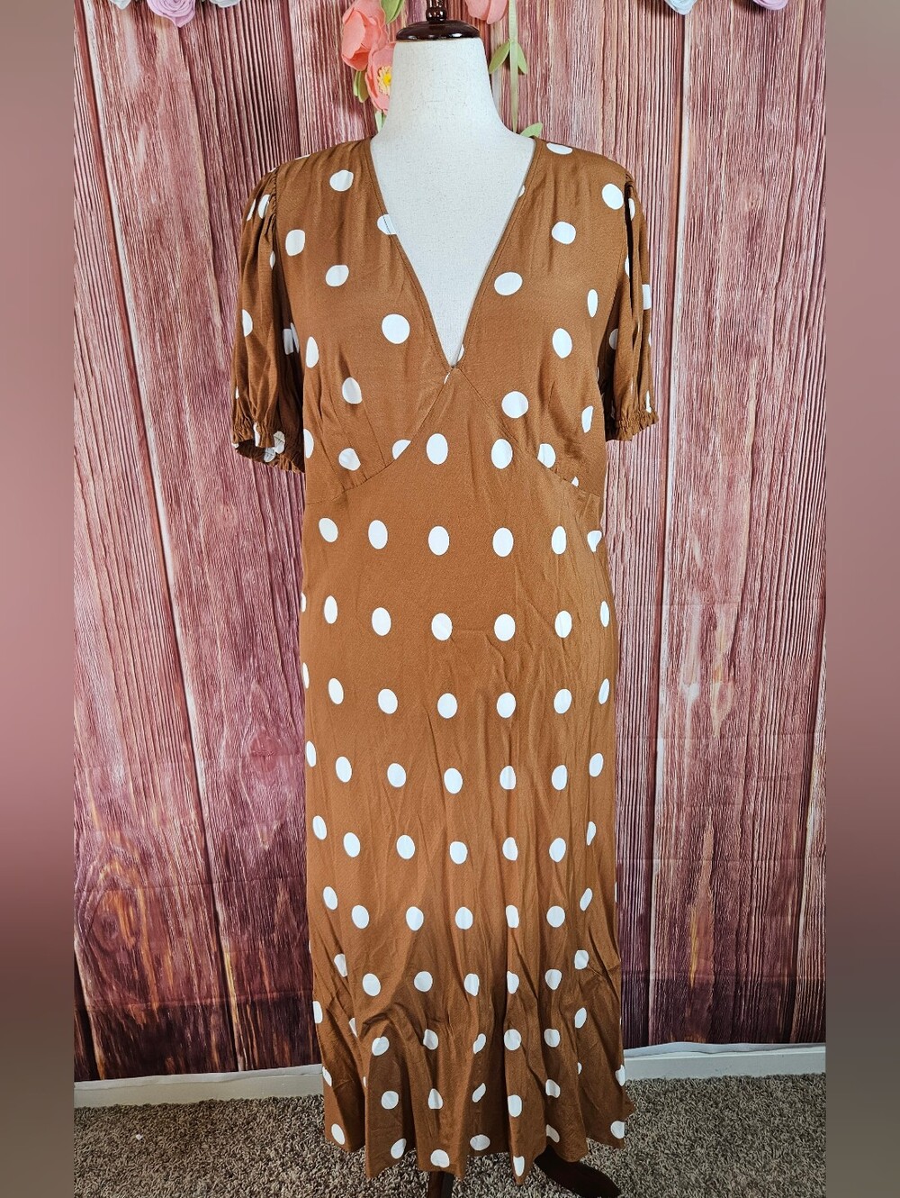A New Day Retro Inspired Polka Dot Midi Dress Size XXL